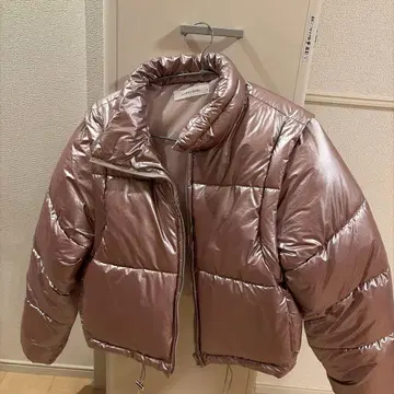 핑크 숏 다운 자켓