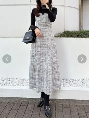 택 포함 새상품 MERCURYDUO 오리지널 트위드 점프수트 베어 원피스