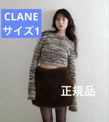 CLANE 코튼 쇼트 니트 탑스