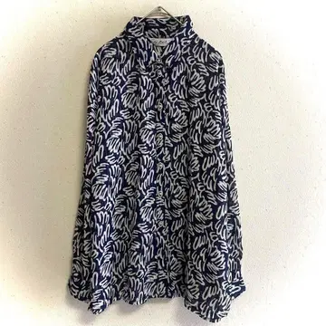 케이스 프로젝트 기하학 패턴 시어 셔츠 개성있는 루즈핏 Y2K 긴팔