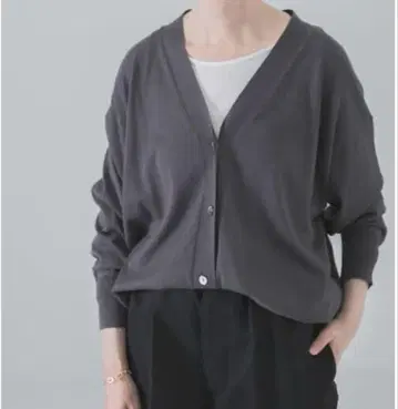 카구레 코튼 실크 V넥 가디건 F 오버 사이즈 루즈핏