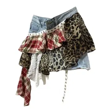 프릴 레이어드 데님 팬츠