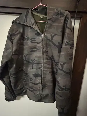 카모플라쥬 풀 집업 후드 자켓