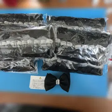 블랙 리본 머리핀 100개