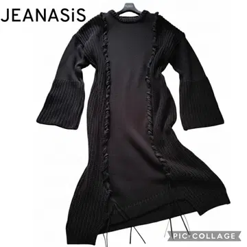 JEANASIS 3G 믹스테이프 니트 원피스 블랙 프리 새상품급