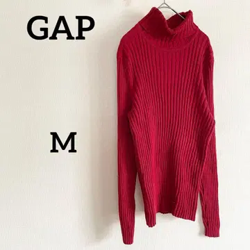 GAP 갭 터틀넥 리브 니트 스웨터 레드 빈티지 코디