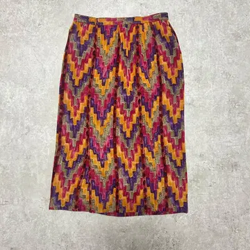 00년대 빈티지 지그재그 패턴 멀티 컬러 스커트