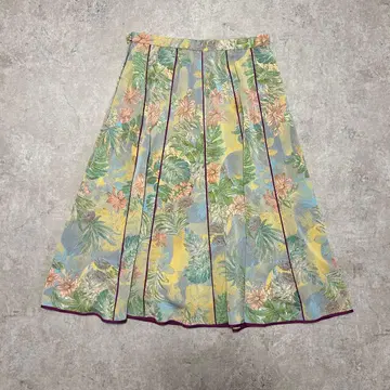 00's 빈티지 플라워 프린트 플레어 스커트