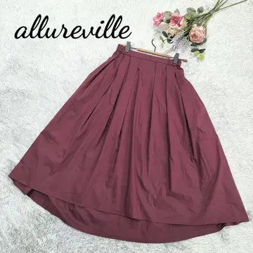 [알아바일] 롱테일 플레어 스커트 크림슨 컬러 사이즈 2