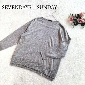 [세븐데이즈선데이] 여성용 라이트 그레이 니트 스웨터 V넥 L