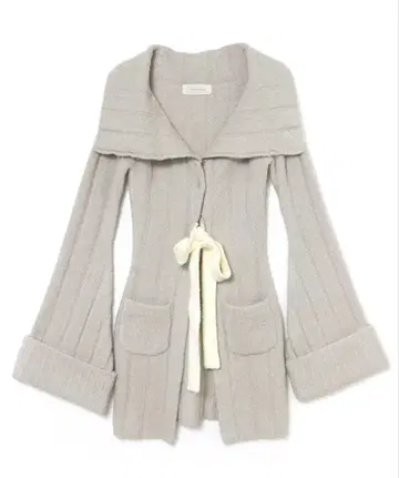 andmary Ashley 리본 가디건 라이트 그레이