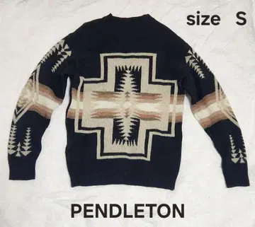 PENDLETON 펜들턴 니트 스웨터 기하학 패턴 빅 로고 S