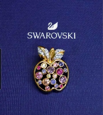 와로프스키 사과 브로치 골드