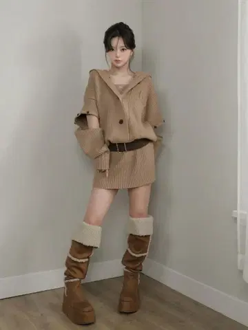 darich 로우웨스트 디자인 니트 원피스 MOC