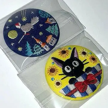 지브리 동동이 공화국 마녀 배달부 키키 키키 지지 자수 캔뱃지