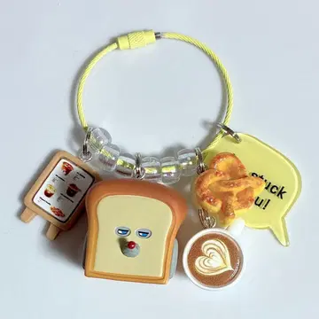 자라자라 키링 자라자라 가챠가챠 빵 도둑 옐로우 컬러