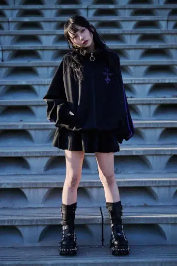 [ REFLEM ] 백 프린트 저지 트랙 자켓