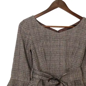 [컨디션 최상] 질스튜어트 글렌체크 원피스 벨트 포함 플레어 소매 S