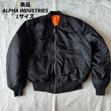 새상품급 ALPHA INDUSTRIES MA-1 블랙 L 플라이트