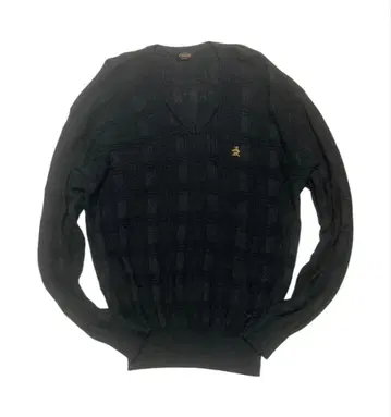 새상품급 먼싱웨어 블랙 체크 무늬 V넥 스웨터 골프