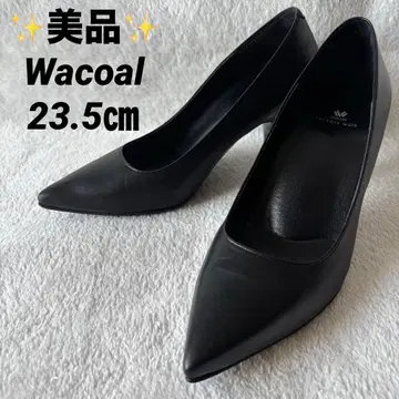 새상품급 Wacoal 와코루 가죽 펌프스 블랙 23.5cm