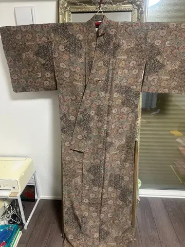 꽃무늬 코몬 기모노 브라운 계열