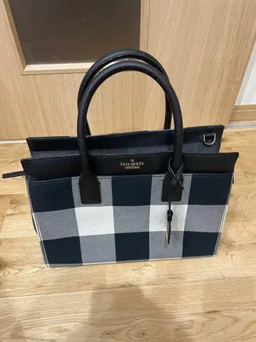 케이트 스페이드 체크 무늬 토트백