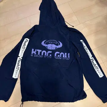 King Gnu 후드 부착 나일론 자켓 네이비