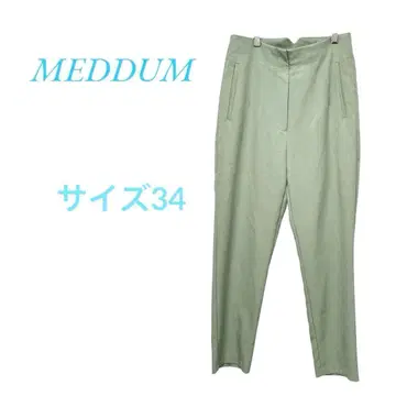 MEDDUM 슬림 핏 팬츠 그린 M 사이즈 슬림 레그 캐주얼 돌려입기