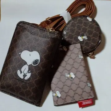 택 포함 새상품 마카담 무늬 스누피 숄더백