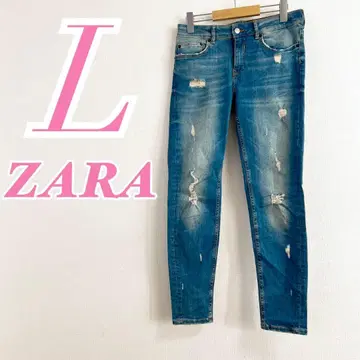 ZARA 자라 블루 데님 팬츠 L 사이즈 청바지 캐주얼 롱 기장