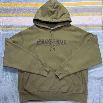 챔피온 리버스 위브 후드티 XL 카키 기업 로고