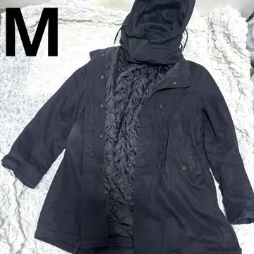 나노 유니버스 모즈 코트 블랙 후드 M 퀼팅