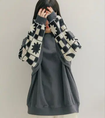 니코앤드 크로셰 콤비 풀오버