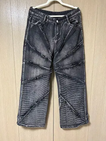 데님 다크 그레이 와이드 레그 데님 cyvist Y2K 3L