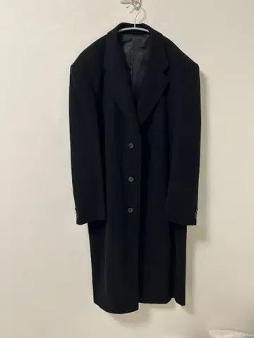 캐시미어 100% 블랙 체스터 코트