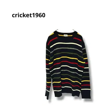 [크리켓 1960] 니트 스웨터 긴팔 보더 귀여운 캐주얼 M
