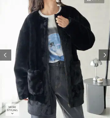 퍼 미들 자켓 [ FREAK'S STORE/프릭스스토어 ] 블랙