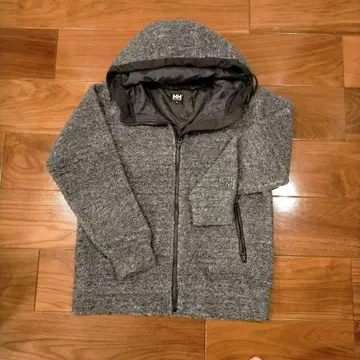 그레이 플리스 후드 부착 자켓 L 사이즈