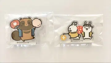 너구리와 여우 반짝반짝 엔니치 아크릴 마스코트 너구리 토끼 세트