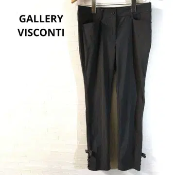 갤러리 비스콘티 캐주얼 팬츠 그레이 리본 장식 F