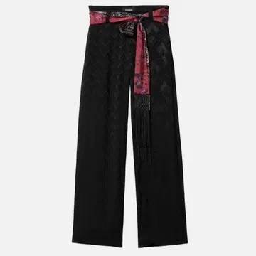 Desigual 스카프 벨트 롱 팬츠 TERRY 블랙 42 새상품급