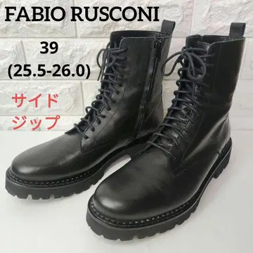 새상품급 FABIO RUSCONI 탱크 솔 레이스업 숏부츠 39