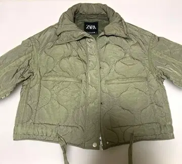 ZARA 올리브 그린 퀼팅 자켓 S