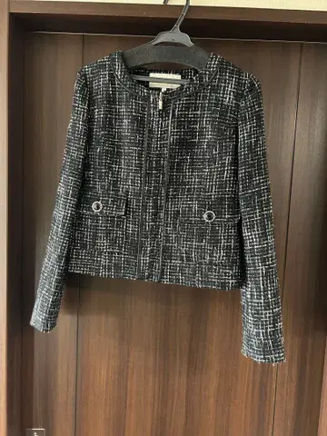 [ 무료배송 ] 노카라 트위드 자켓 블랙 계열