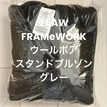 FRAMeWORK 울 보아 스탠드 블루종 그레이 36