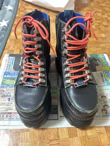 YOSUKE 자수 디자인 통굽 부츠