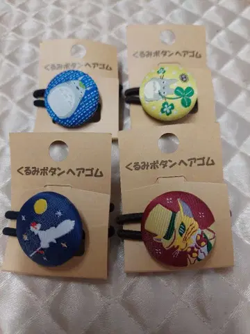 지브리 디자인 머리끈 4개 세트