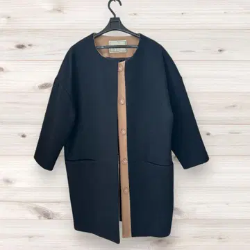 새상품급 Pensee 노카라 코트 캐시미어 혼방 일본제 판세