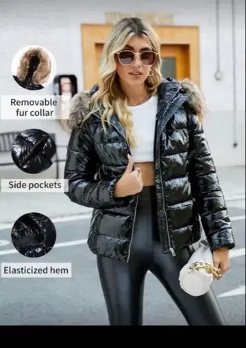 SHEIN 반질반질 퍼 다운